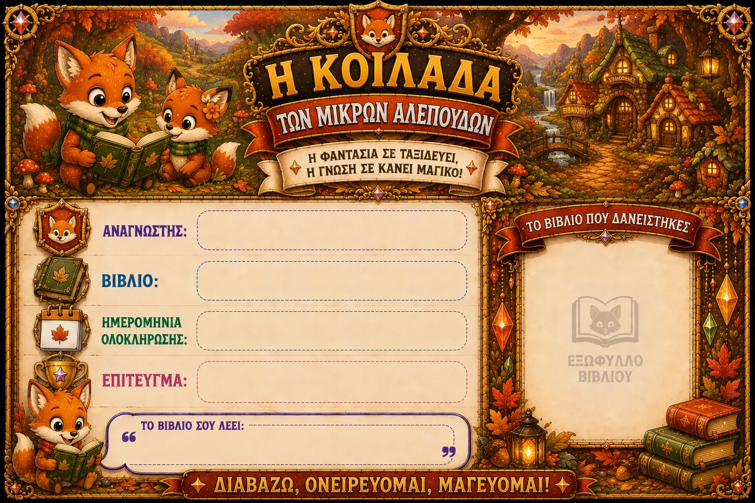 Κάρτα Η κοιλάδα των μικρών αλεπούδων
