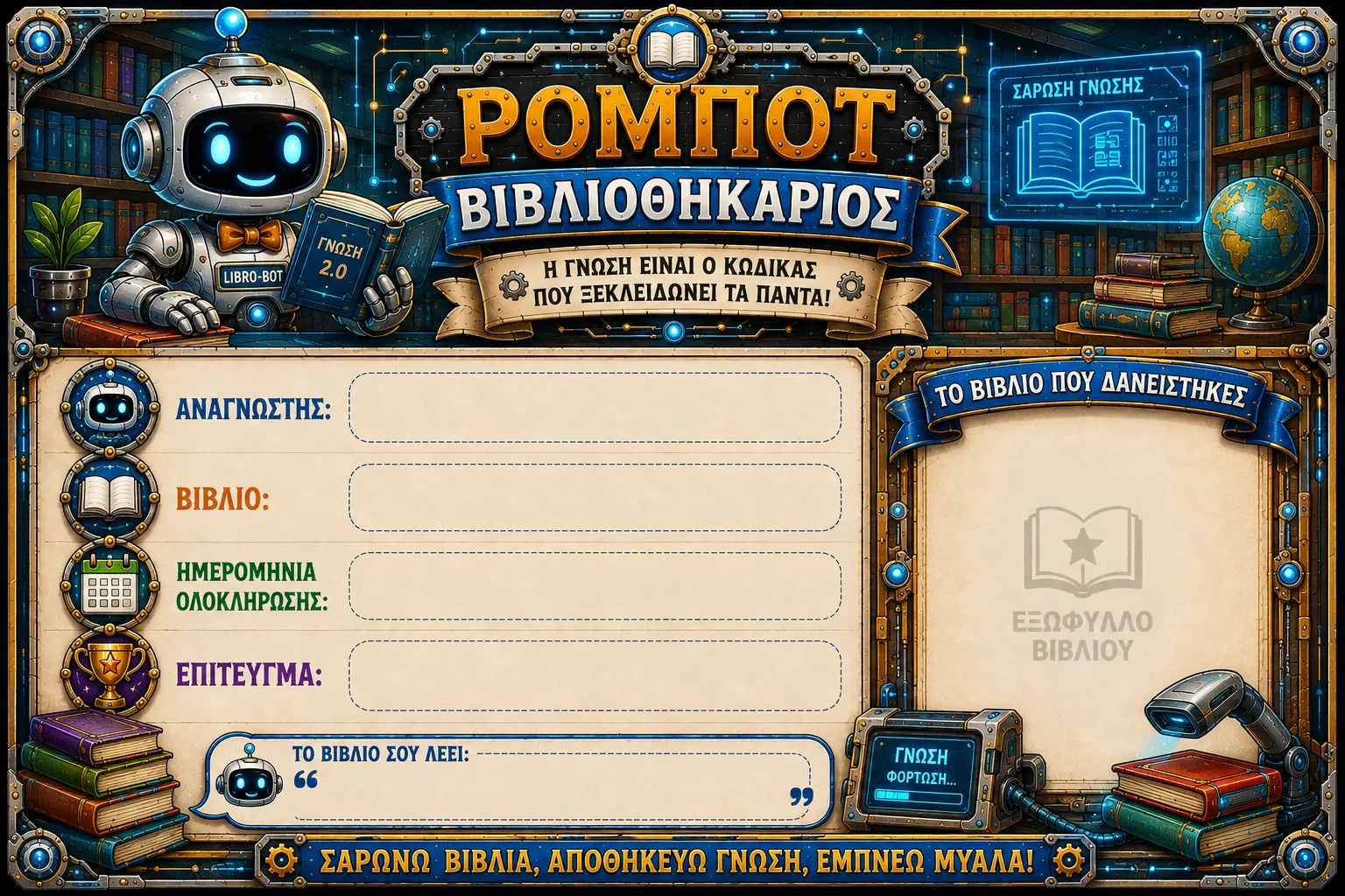 Κάρτα Ρομπότ βιβλιοθηκάριος