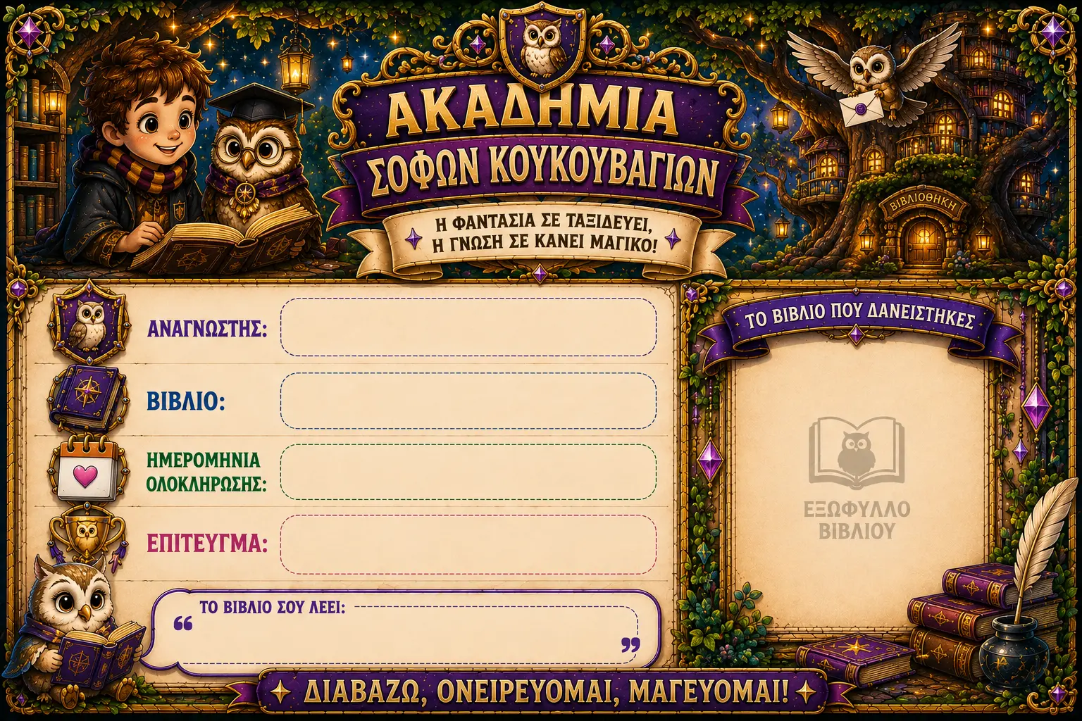 Κάρτα Ακαδημία σοφών κουκουβαγιών